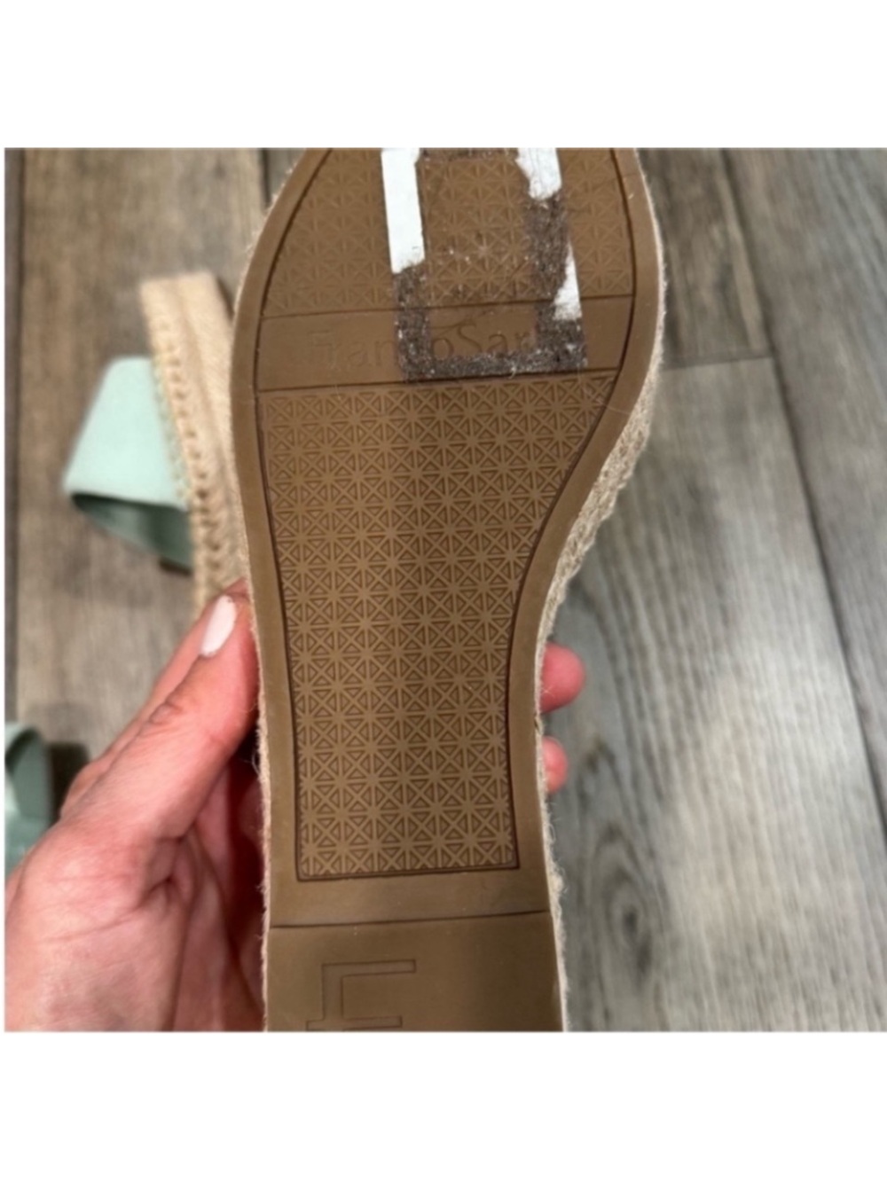 New Franco Sarto Women’s Mint Green Espadrille Ankle-Strap Sandals Size 9.5 - Picture 8 of 10